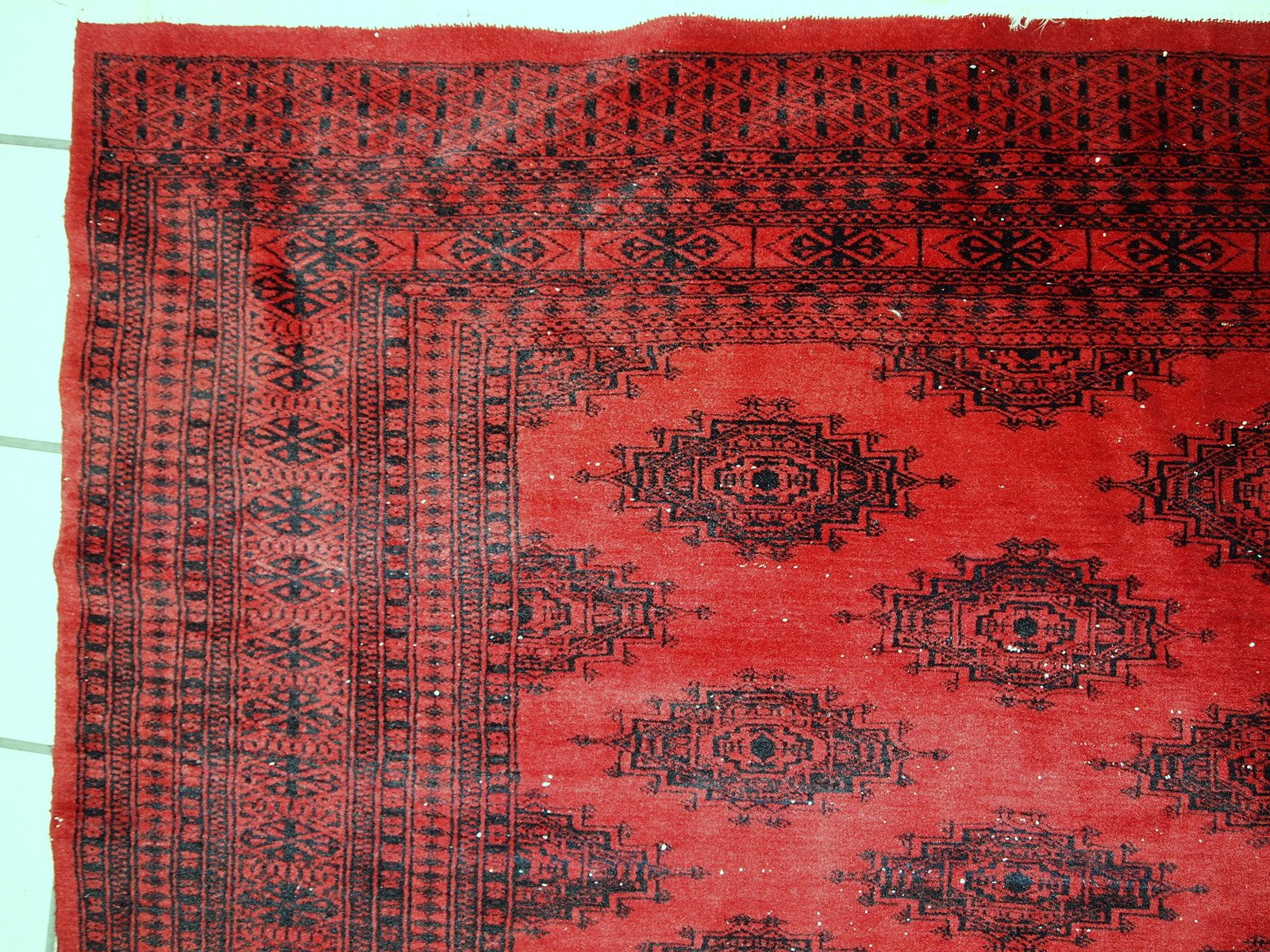 Tapis vintage afghan Ersari : noué à la main, motif tribal