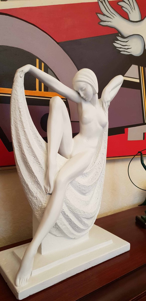 Art Deco Style Sculpture by A. Davel, 1970s for sale at Pamono