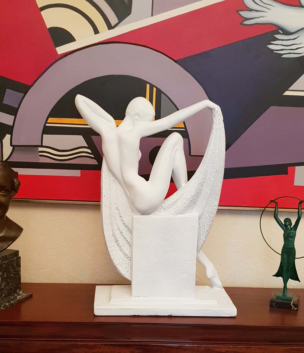 Art Deco Style Sculpture by A. Davel, 1970s for sale at Pamono