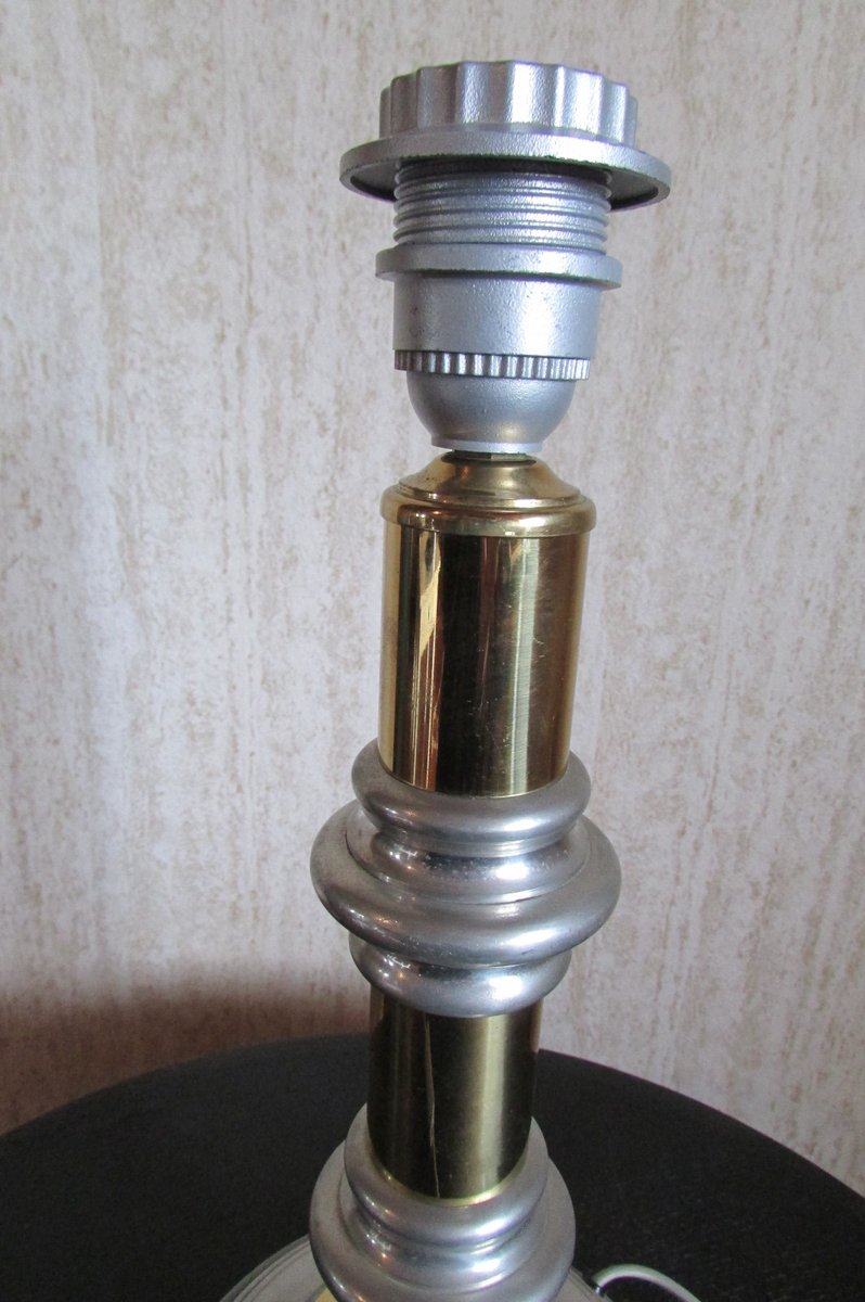 Vintage Tischlampe aus Zinn & goldenem Metall, 1970er bei Pamono kaufen