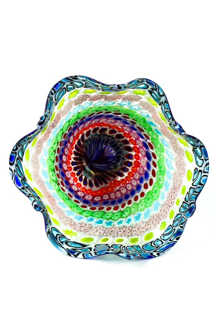Vase En Forme De Bouteille (2) - Verre De Murano - Murrines Millefiori