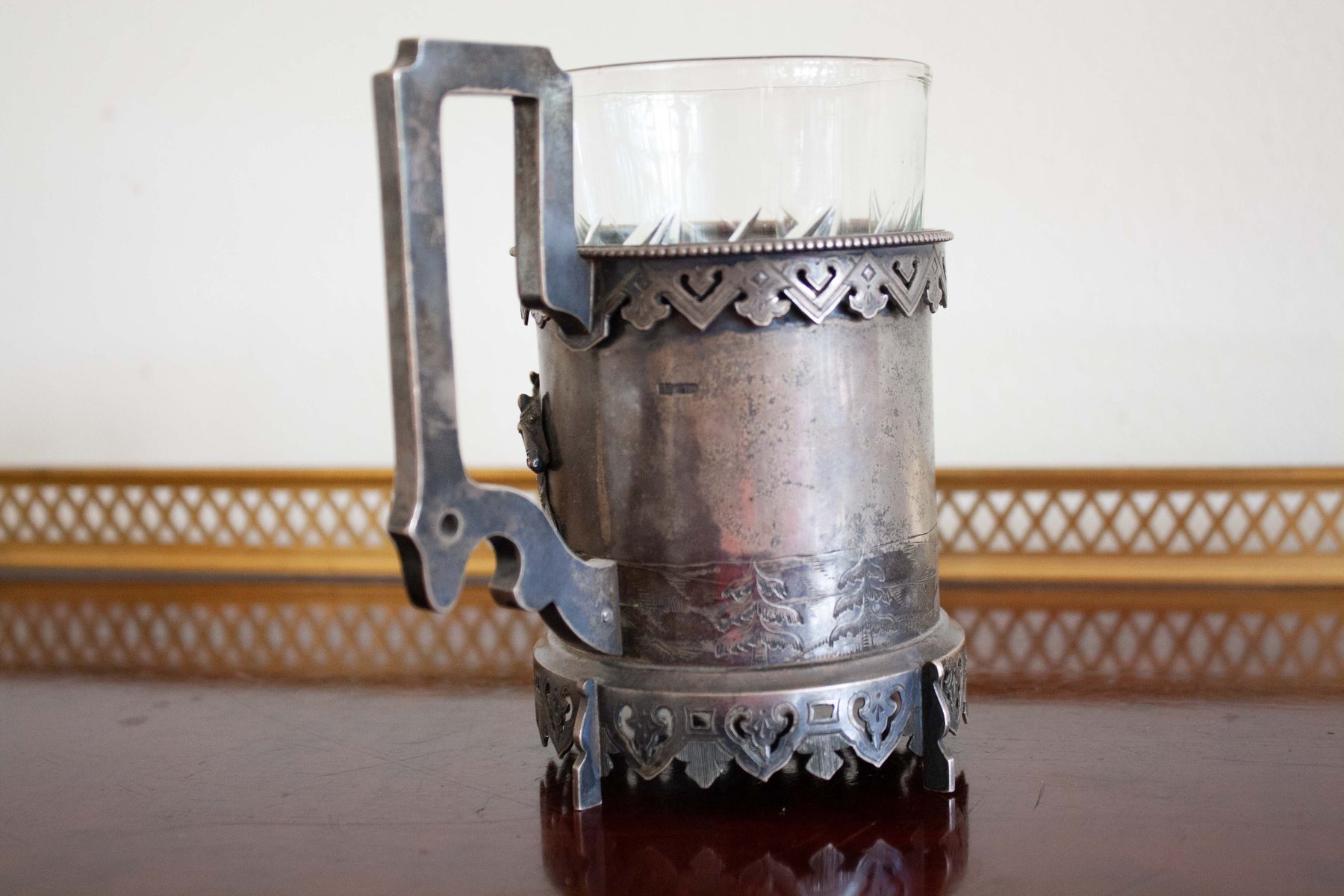 Antique Glass Holder for sale at Pamono