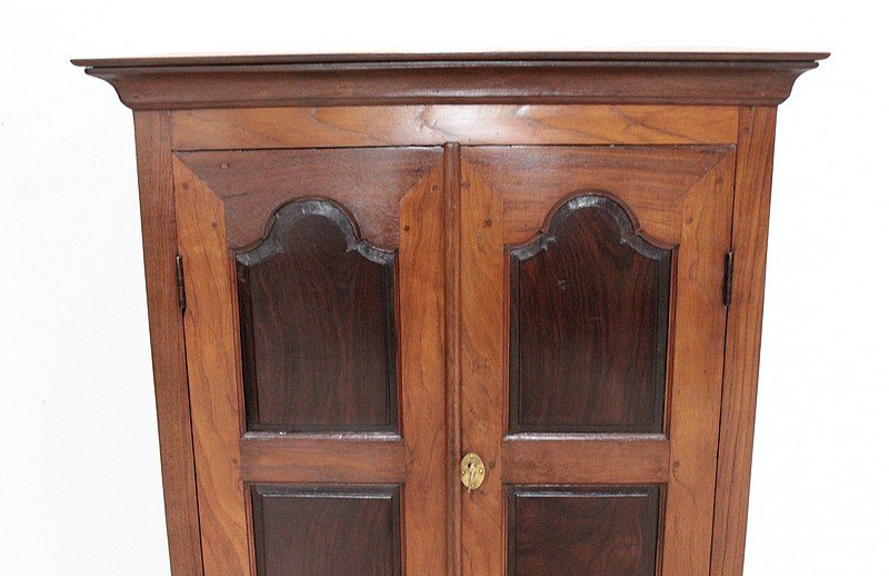 Kleiner antiker indischer Gewürzschrank aus Palisander & Mahagoni bei