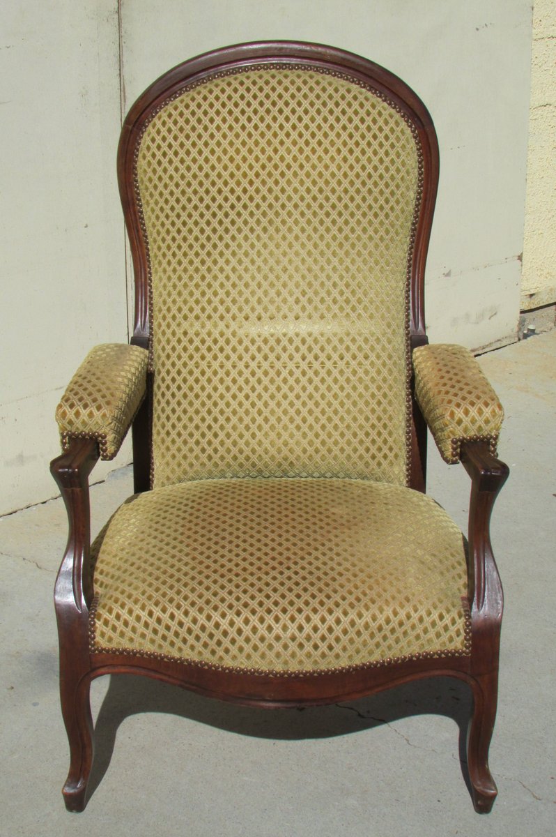Vintage Louis Philippe Style Walnut Lounge Chair, 1930s for sale at Pamono