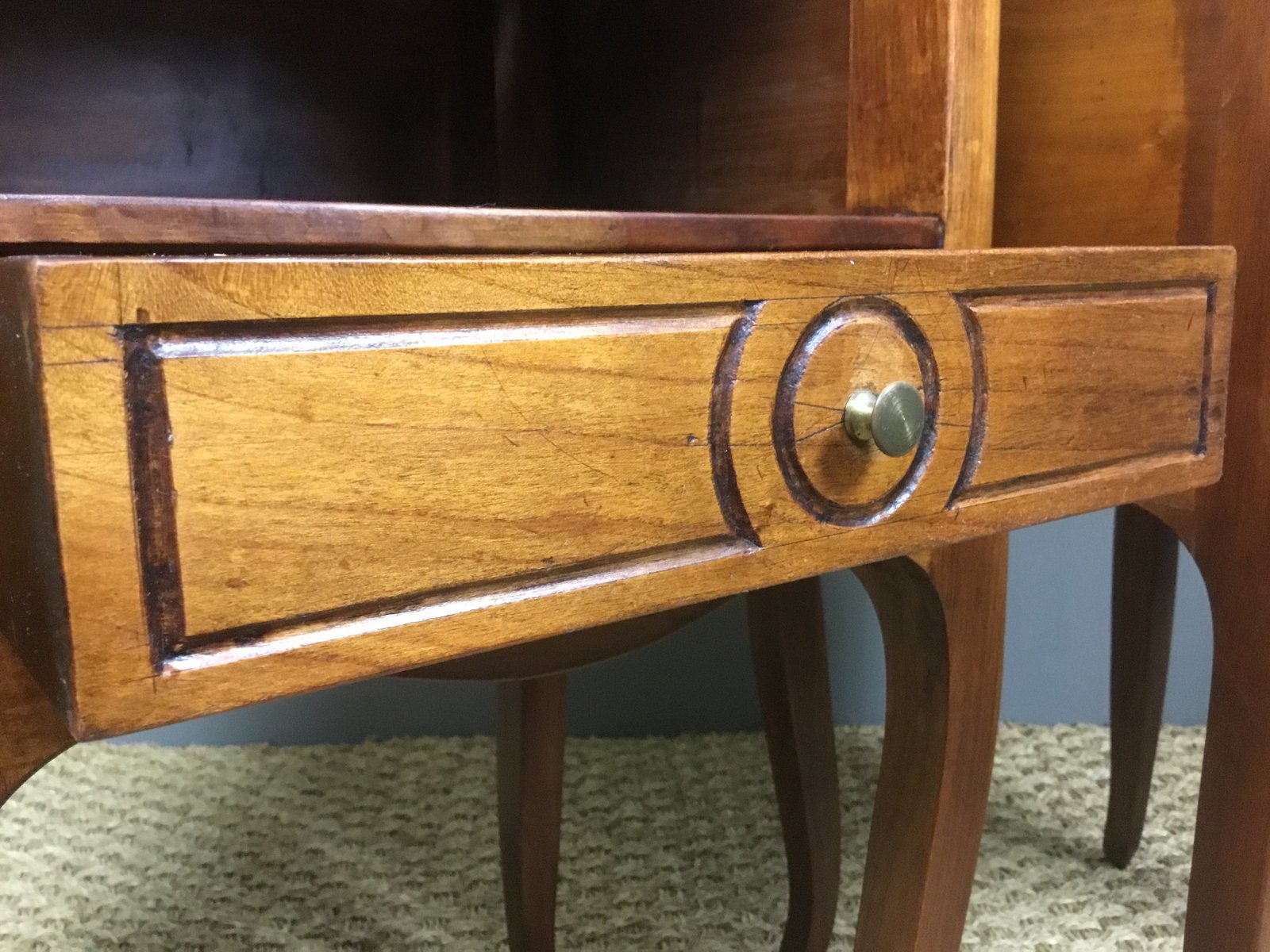 Antique Cherry Wood Nightstands, 1920s, Set of 2 for sale at Pamono