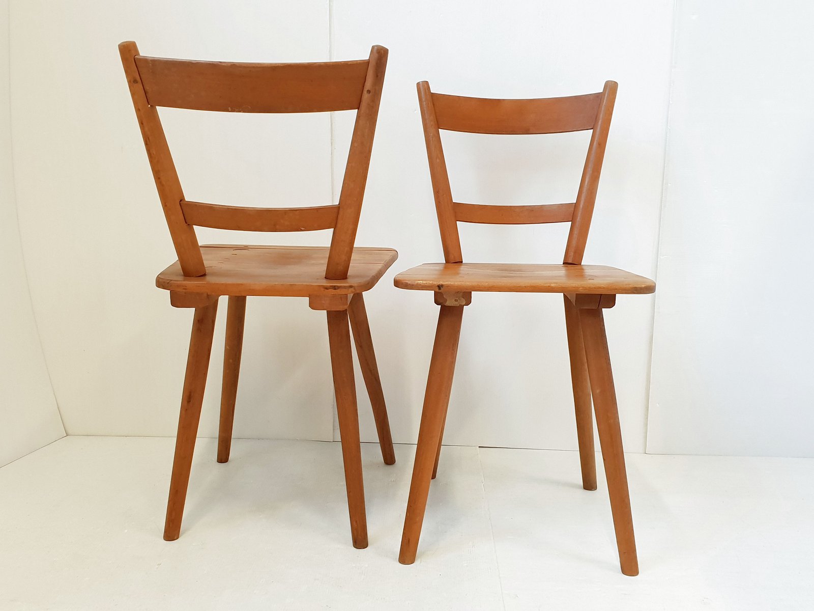 Vintage Oak Side Chairs by Adolf Schneck for Schäfer, 1940s, Set of 3
