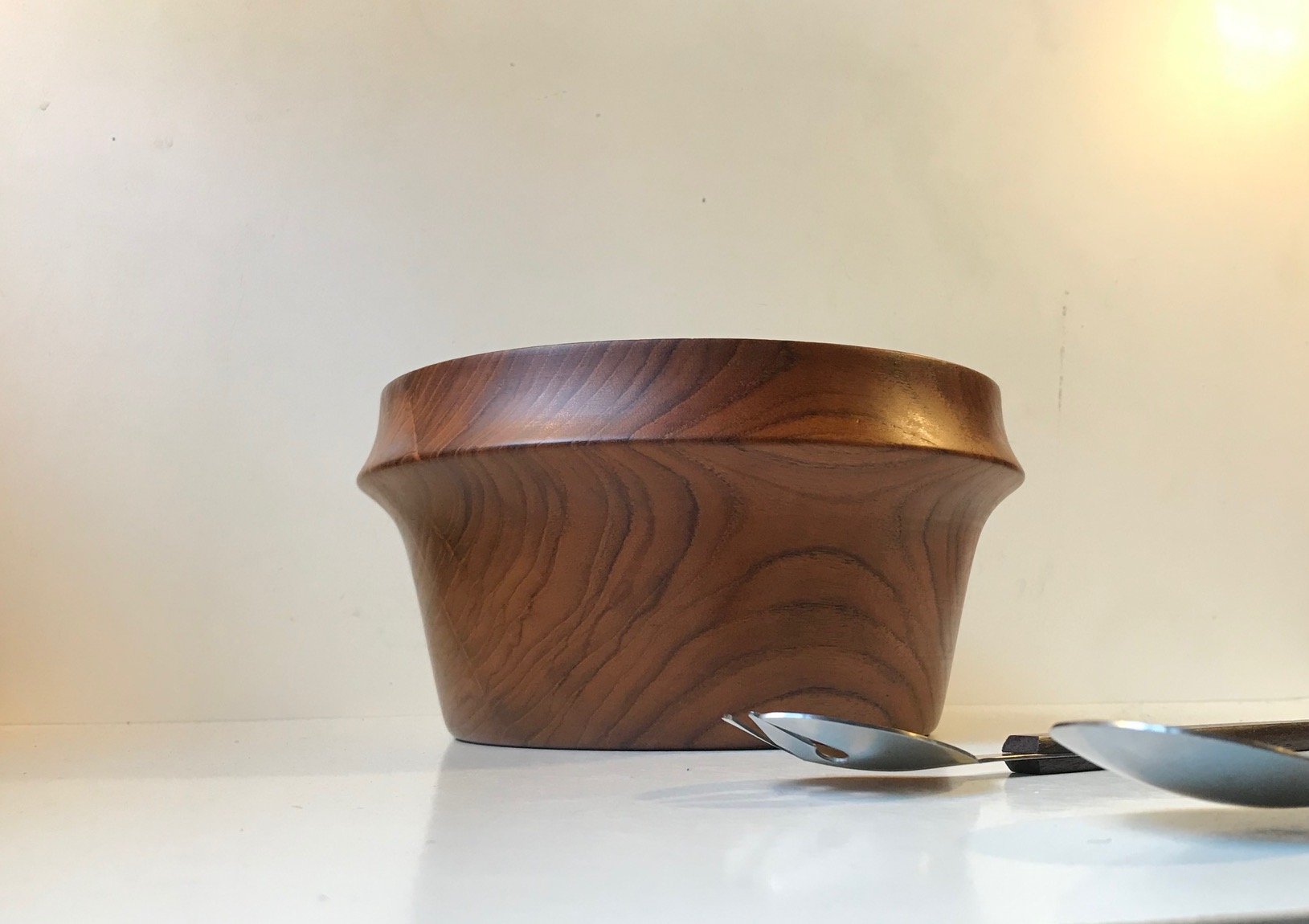 Danish Teak Rosewood Salad Bowl and Serving Spoon and Fork from Wiggers