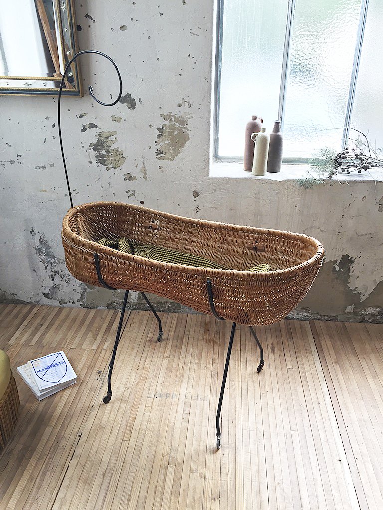 culla vimini con ruote