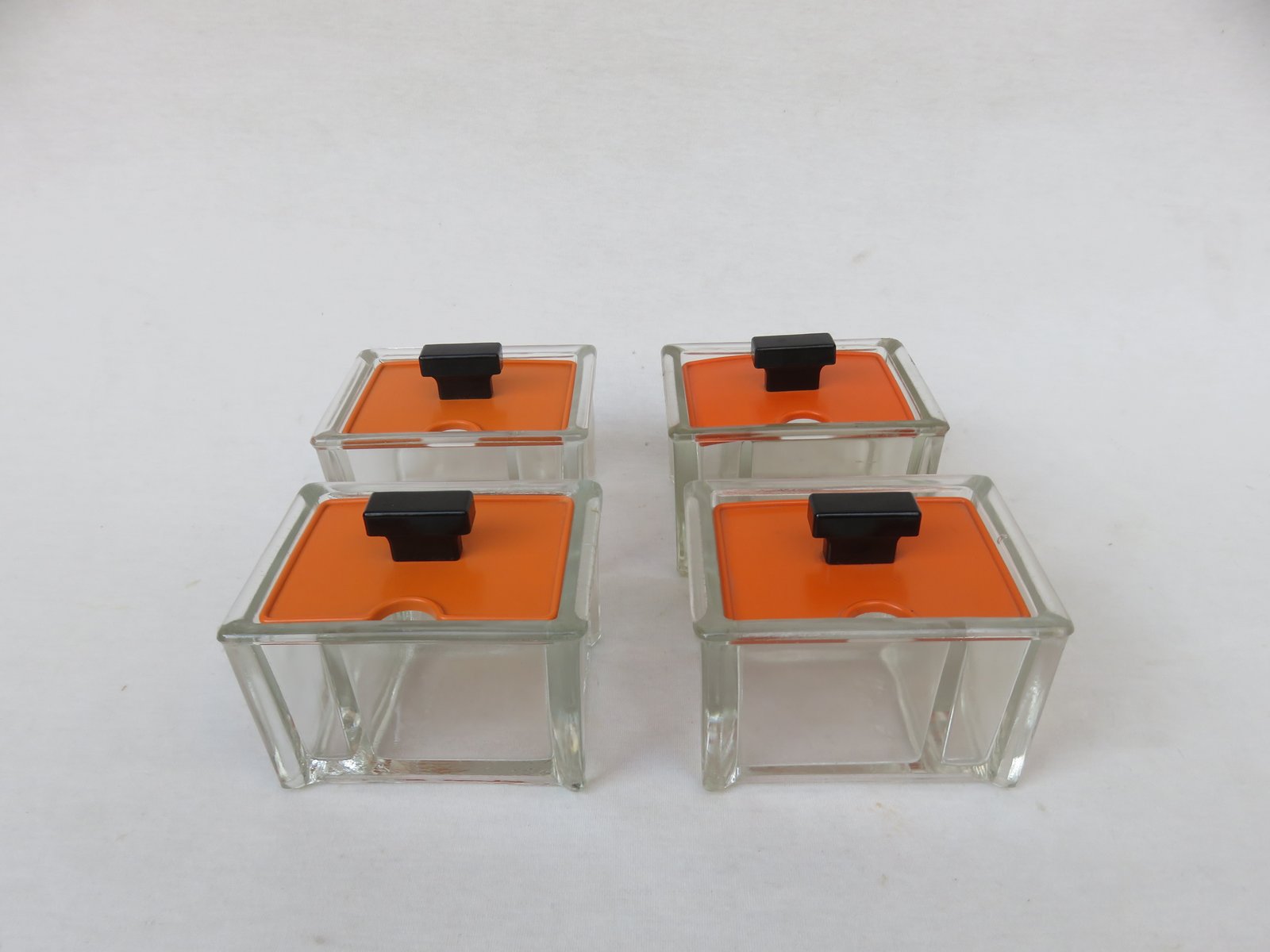 Vintage Art Deco Glass Tableware Set from von Poncet Glashüttenwerke