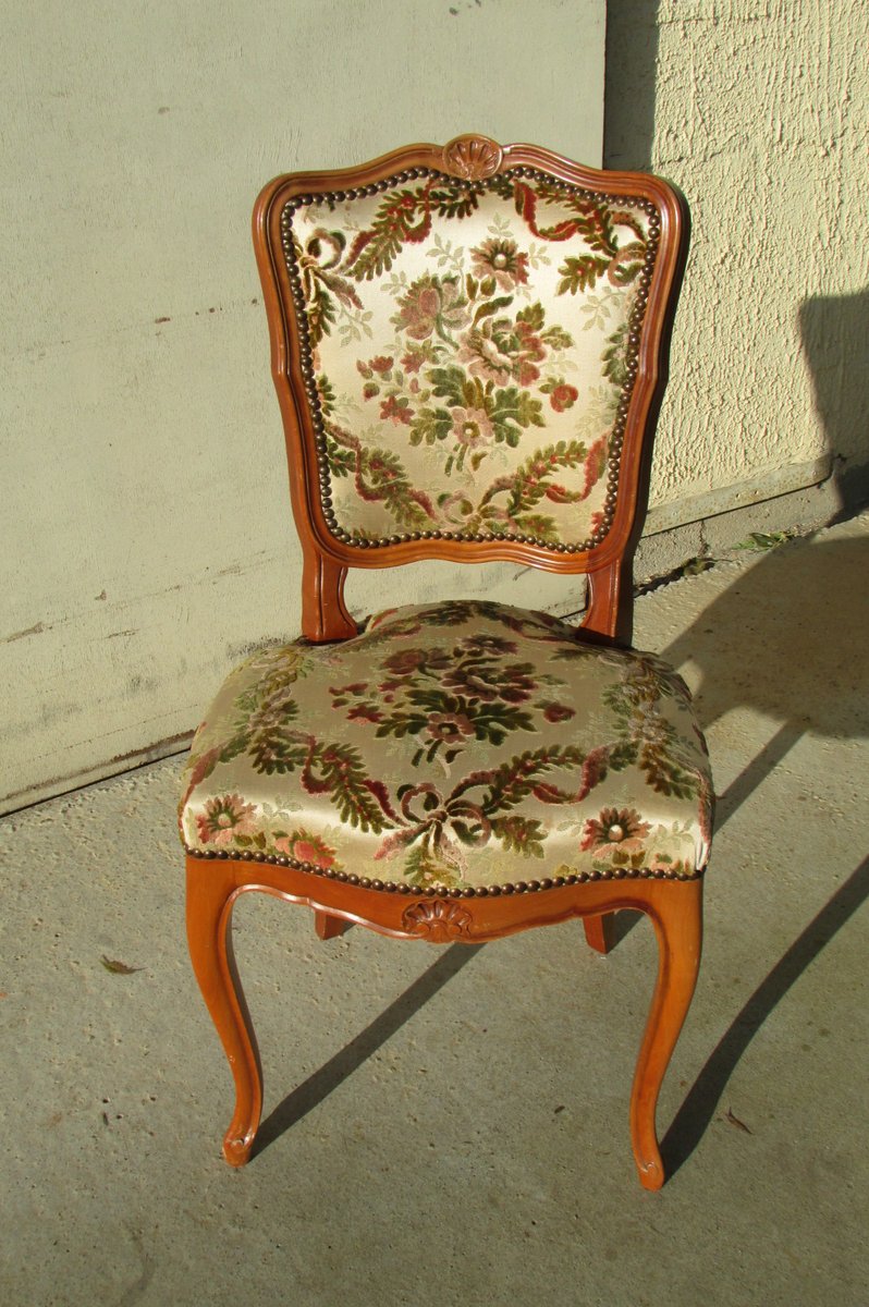 Chaise de Salle à Manger Louis XV en Hêtre, années 70 en vente sur Pamono