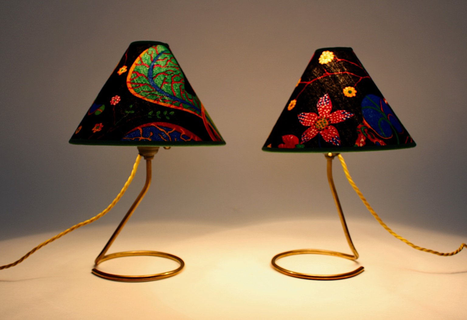 Lampes de Bureau Vintage en Laiton par JT Kalmar, années 50, Set de 2