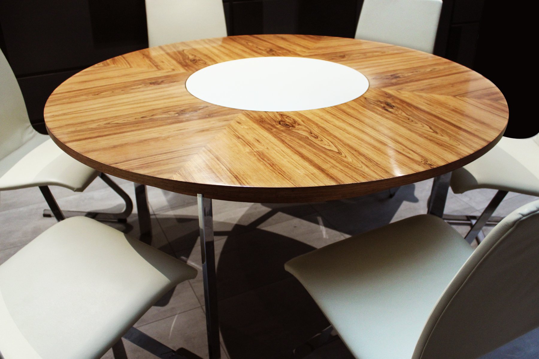 Vintage Set aus Esstisch mit Tischplatte aus Palisander & Stühlen von