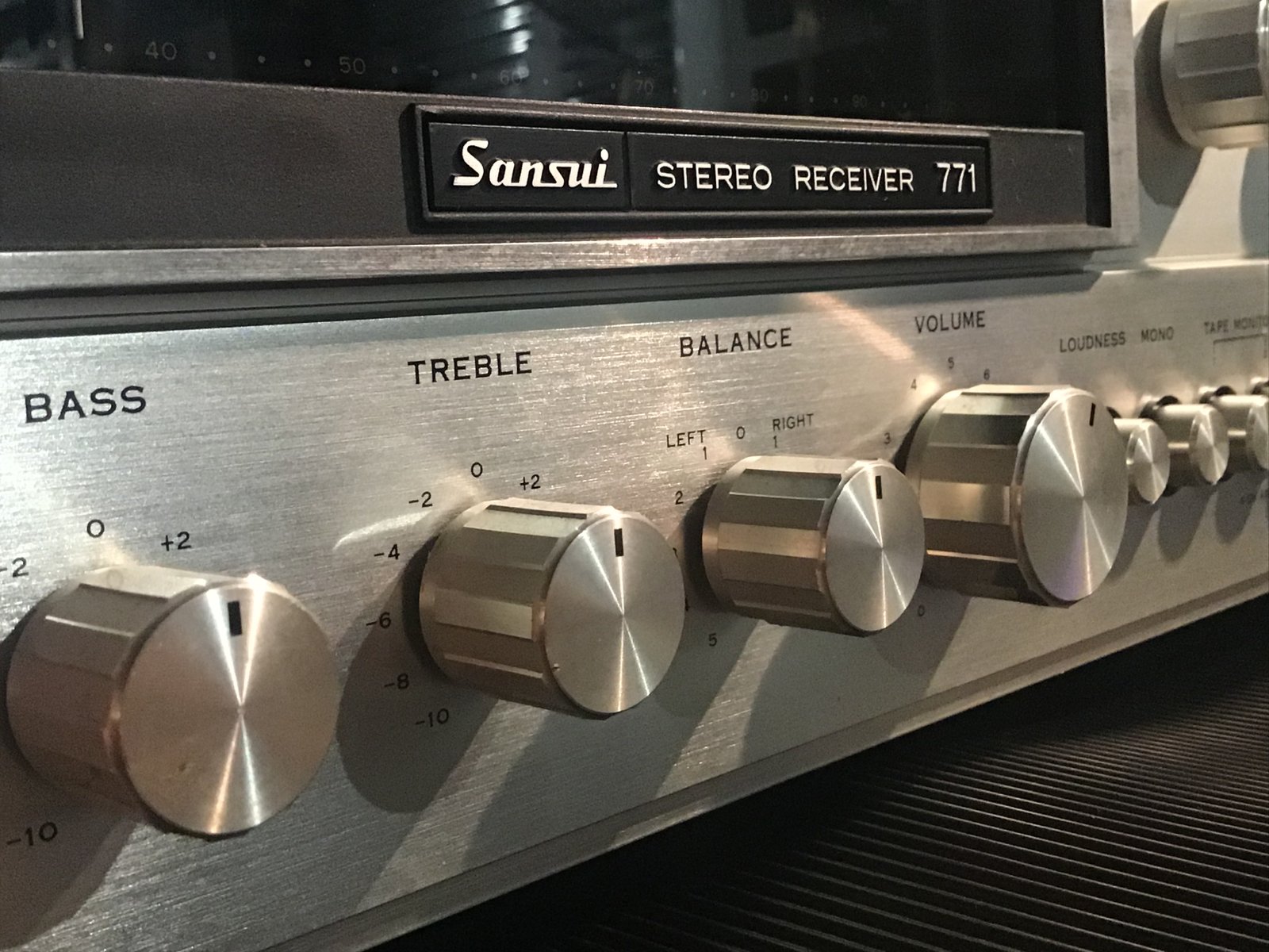 Japanese Model 771 Walnut Stereo AM/FM Receiver and Amplifier from Sansui Electric Co. Ltd