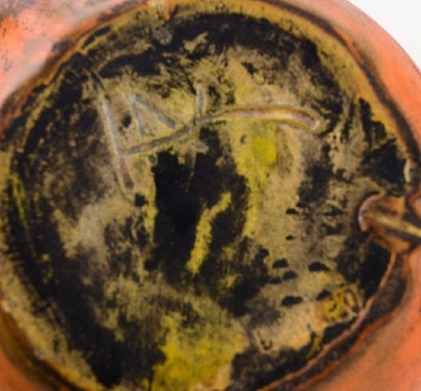 Orange Uranium Glazed Stoneware Jug from Kähler, 1930s for sale at Pamono