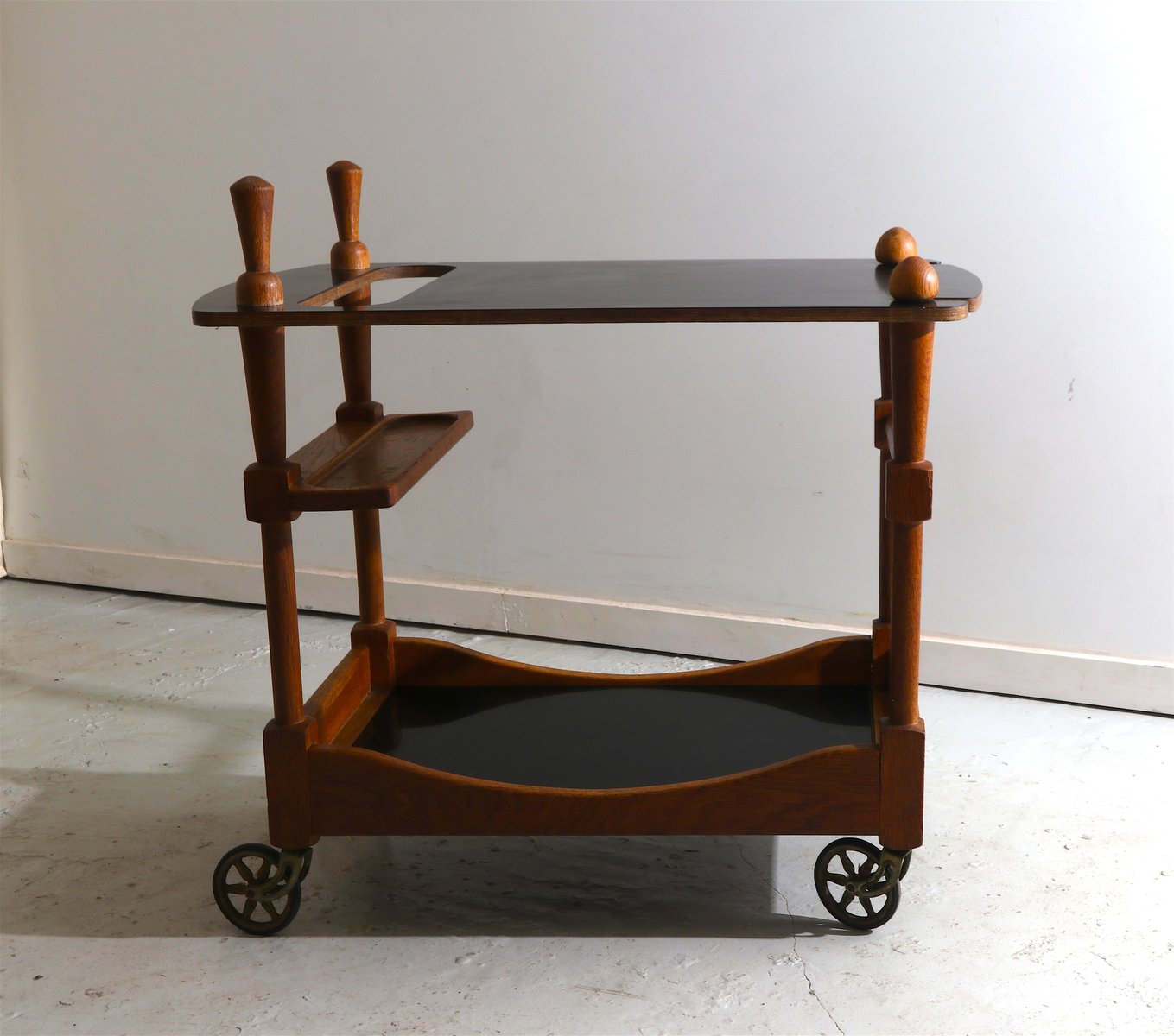 Chariot de Bar par Guillerme et Chambron, 1950s en vente sur Pamono