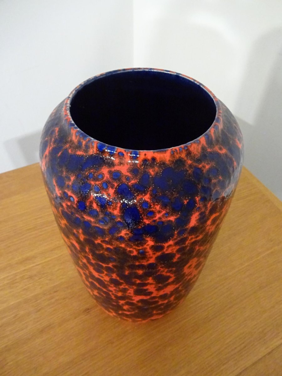 Vase En Céramique Scheurich Des Années 60 - Allemagne - Hauteur 18 Cm - Bon état Occasion