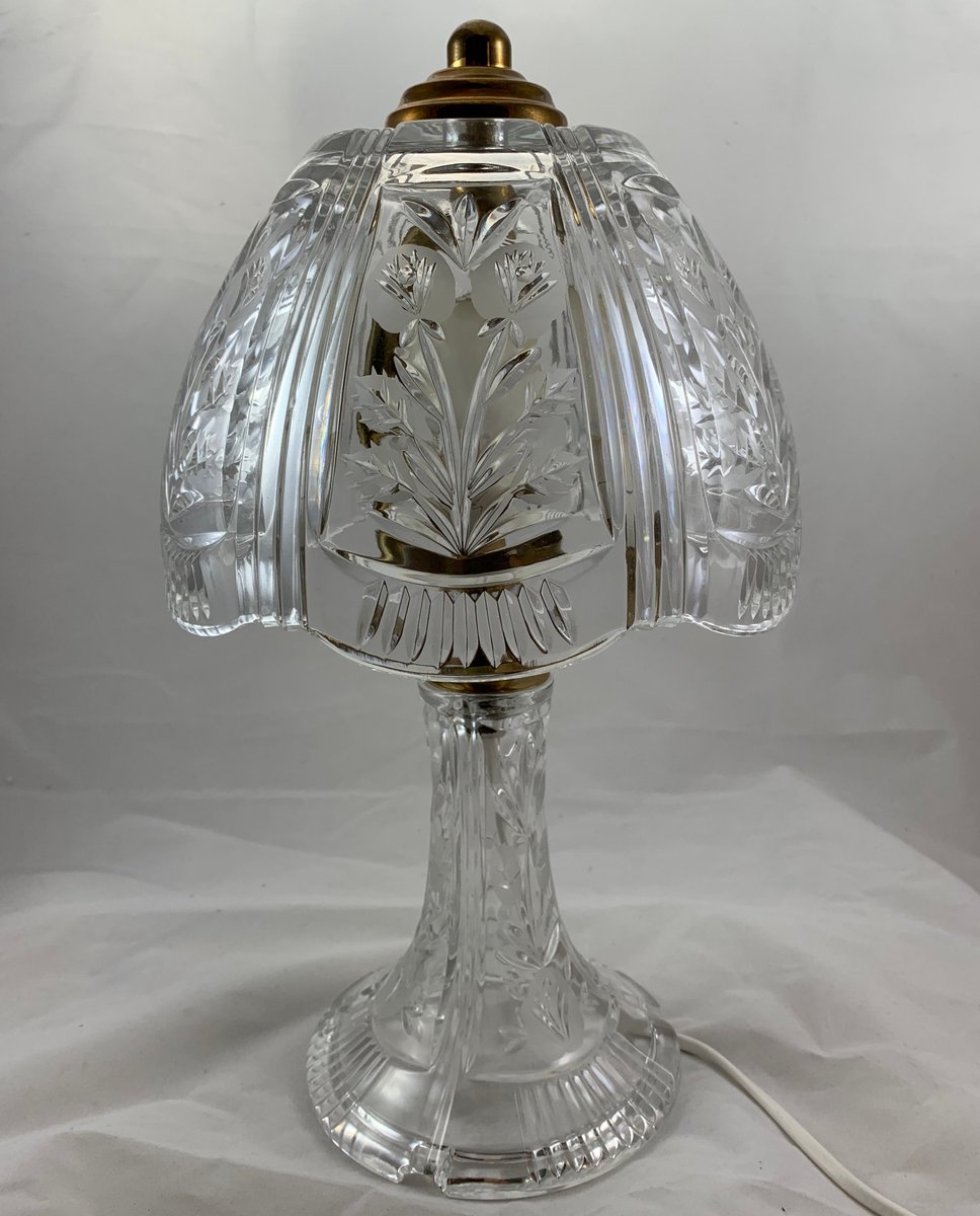 Crystal Table Lamp 1980s For At, Princess House Table Lamp