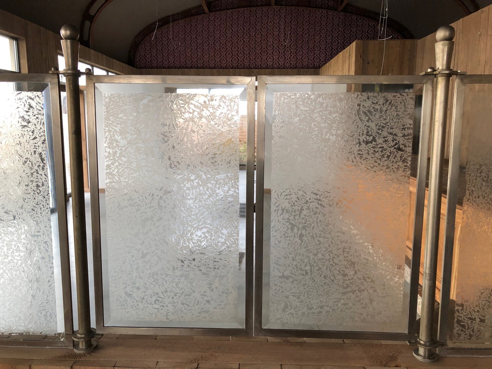 Paravents Art Déco Vintage en Verre, Set de 2 en vente sur Pamono