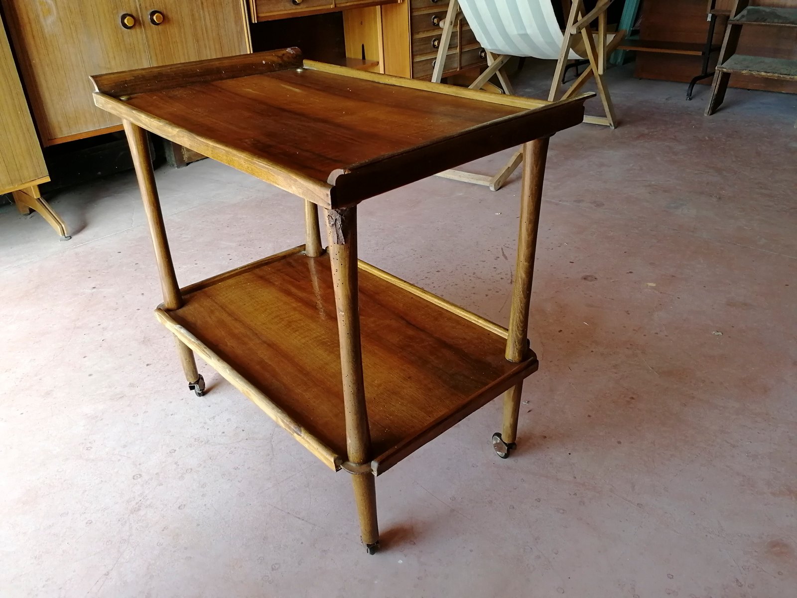 Carrito italiano de madera, años 50 en venta en Pamono