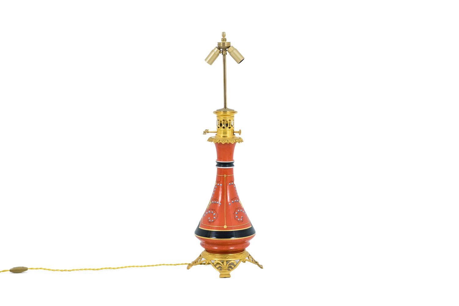 Lampade da tavolo antiche in porcellana arancione, Francia ...