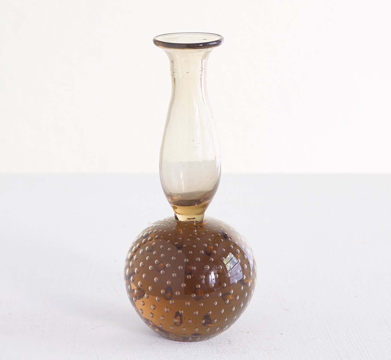 MidCentury Amber Glass Vases from Venini, Set of 3 for sale at Pamono