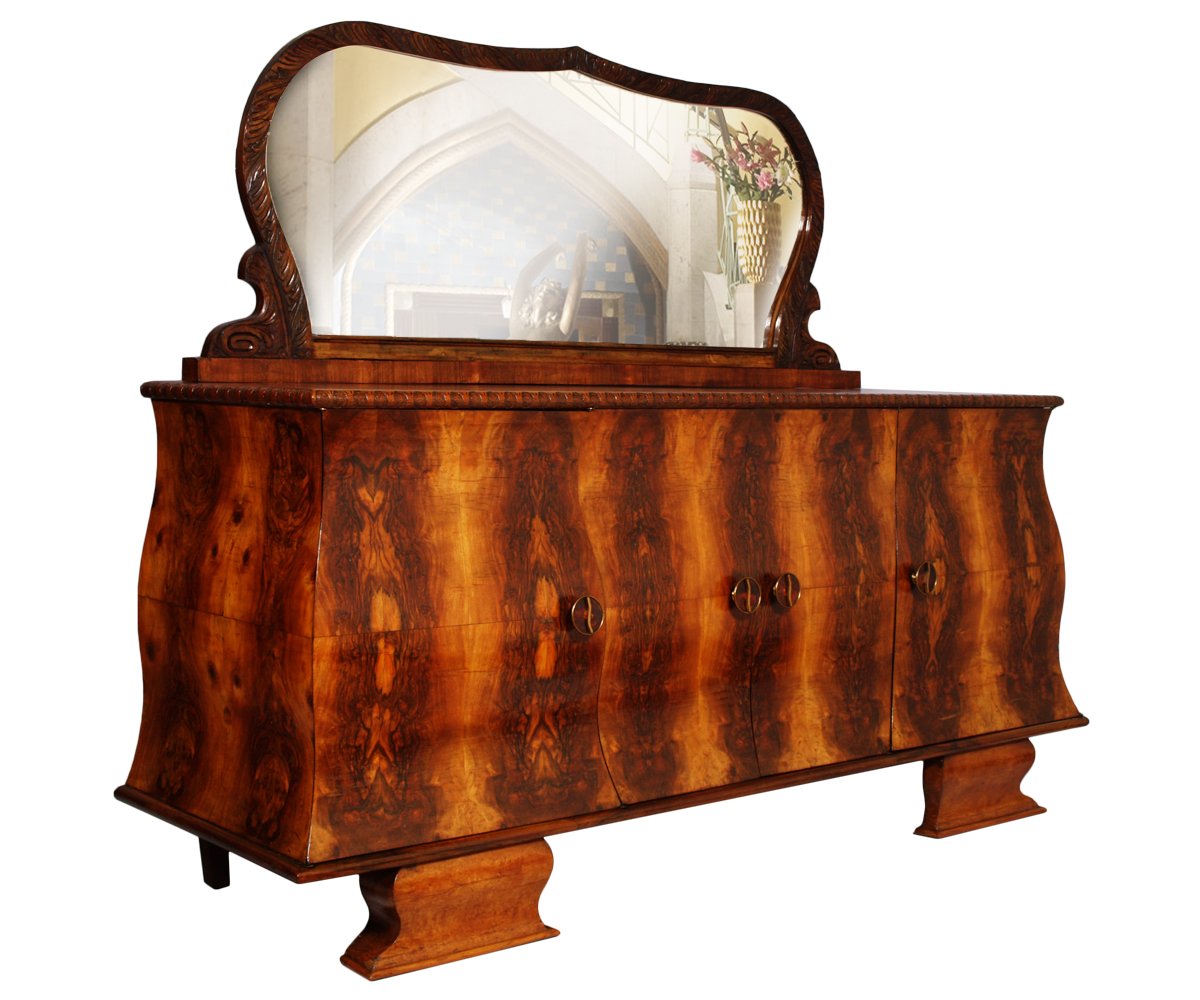 Vintage Art Deco Dining Room Set, 1930s, Set of 7 for sale at Pamono