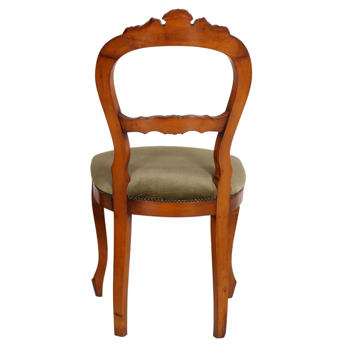 Louis Philippe Style Carved Blond Walnut Dining Chairs, 1940s, Set of 6 for sale at Pamono