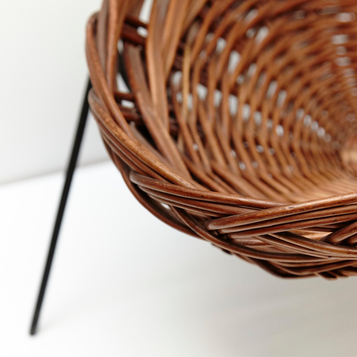 E-wicker24 Portariviste In Vimini Marrone Scuro, Artigianale Europeo, Con Manici E Fodera Interna, 41x29 H24/26