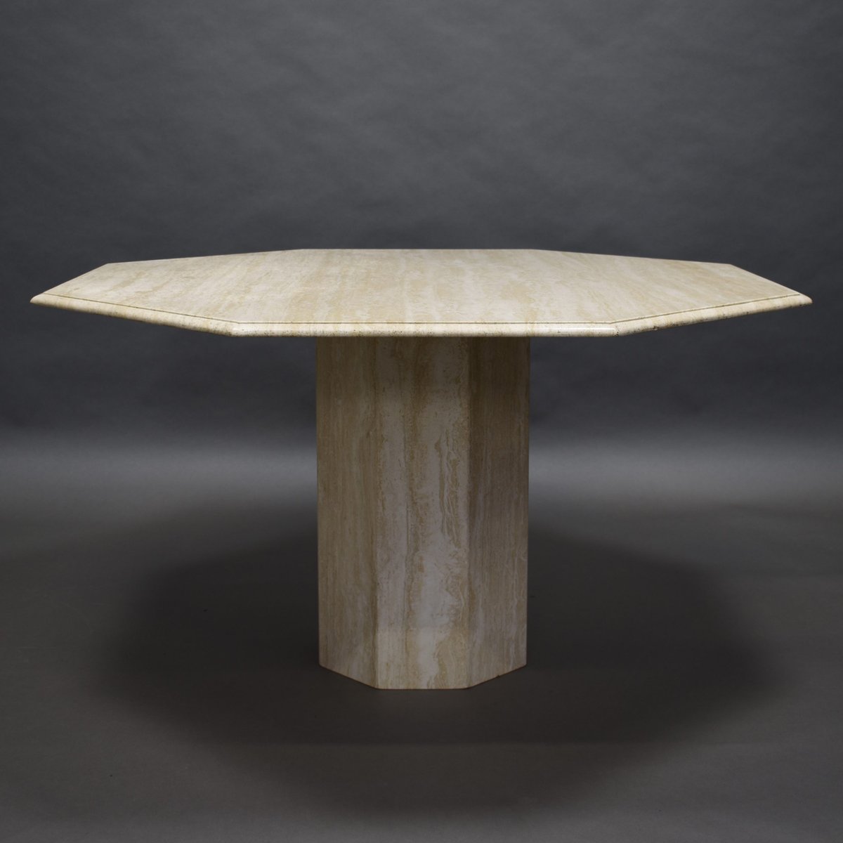 Italian Travertine Marble Dining Table, 1970s for sale at Pamono