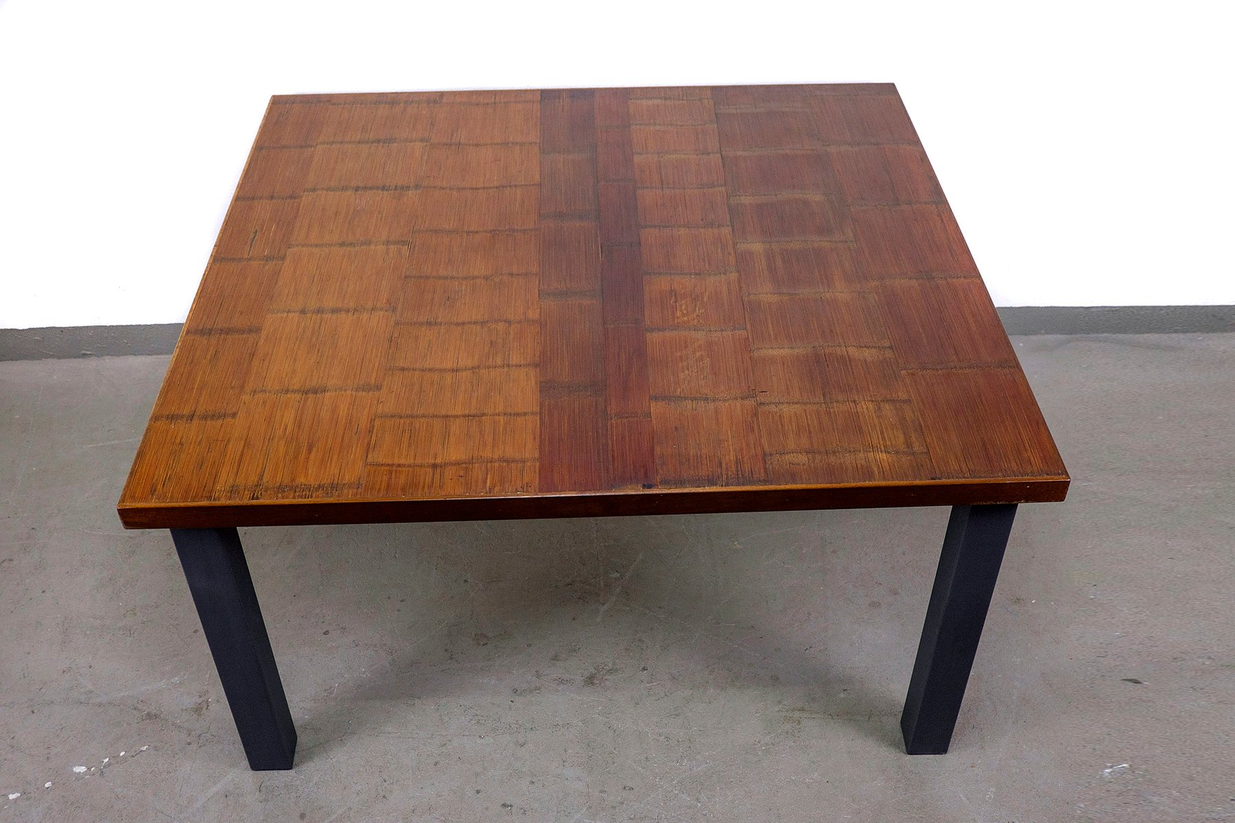 Großer Vintage Esstisch aus Bambus & Stahl, 1980er bei Pamono kaufen