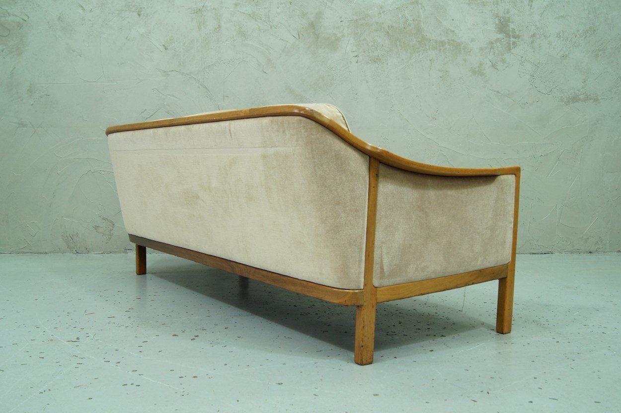 Wohnzimmergarnitur aus Teak & Samt im skandinavischen Stil, 1960er bei