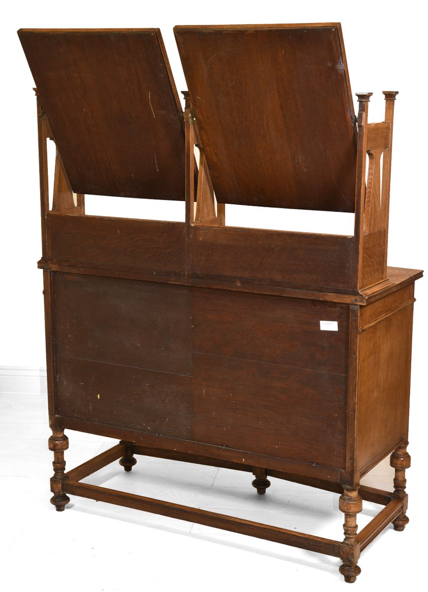 Antike Arts & Crafts Frisierkommode aus goldener Eiche bei Pamono kaufen