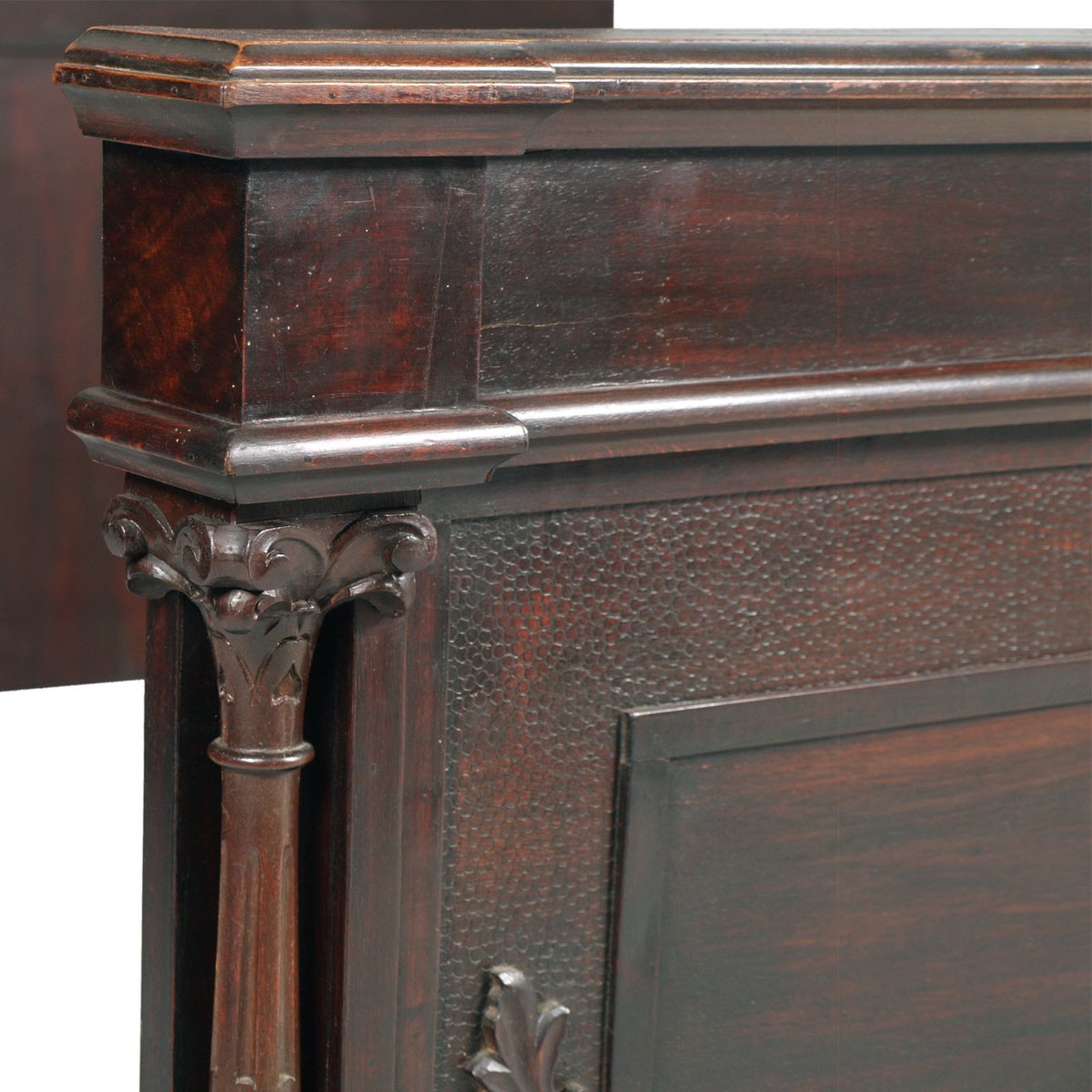 Antique Hand-Carved Mahogany Double Bed for sale at Pamono