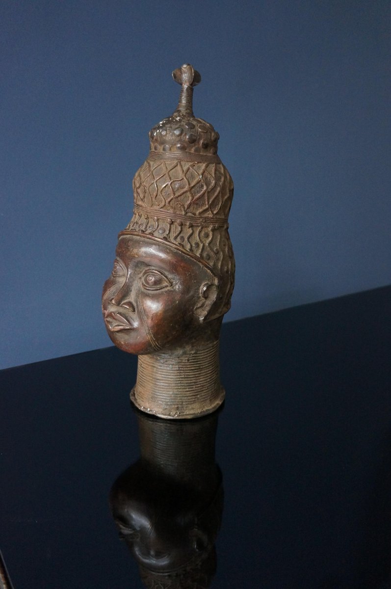 Yoruba Artist, Head, 1950s, Bronze Sculpture for sale at Pamono