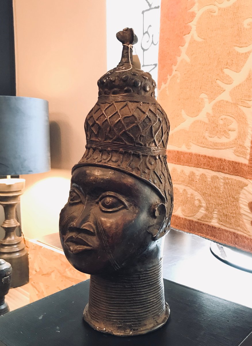 Yoruba Artist, Head, 1950s, Bronze Sculpture for sale at Pamono