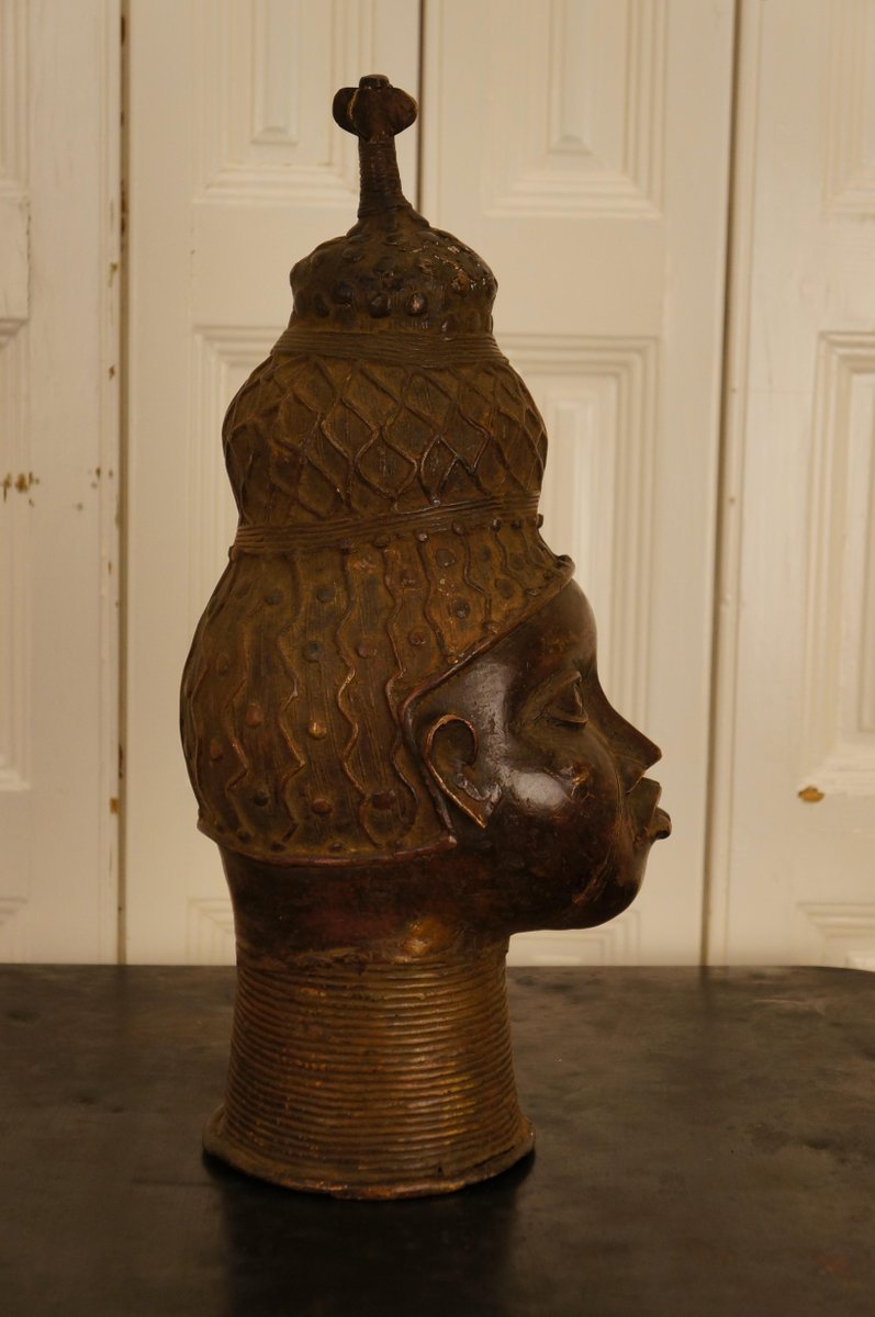 Yoruba Artist, Head, 1950s, Bronze Sculpture for sale at Pamono