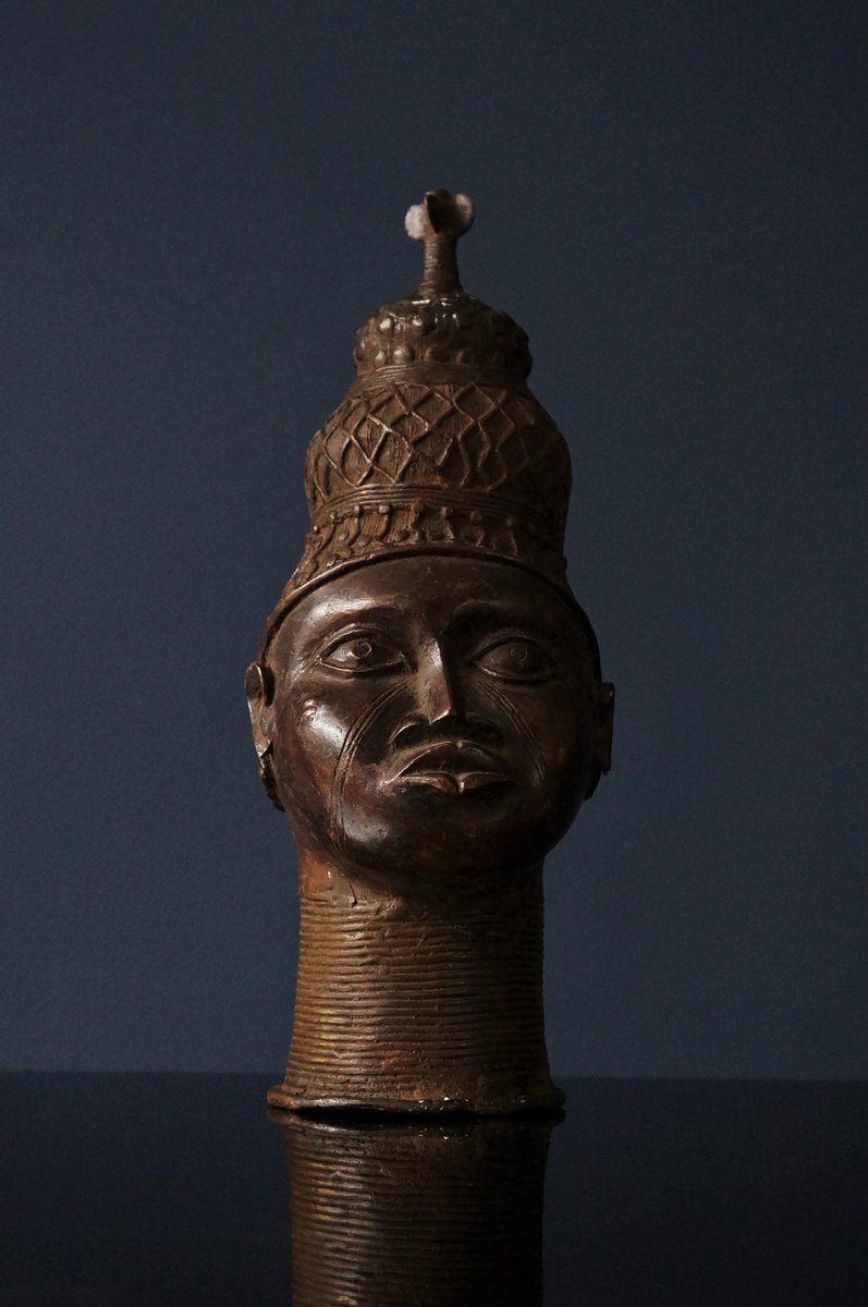Yoruba Artist, Head, 1950s, Bronze Sculpture for sale at Pamono