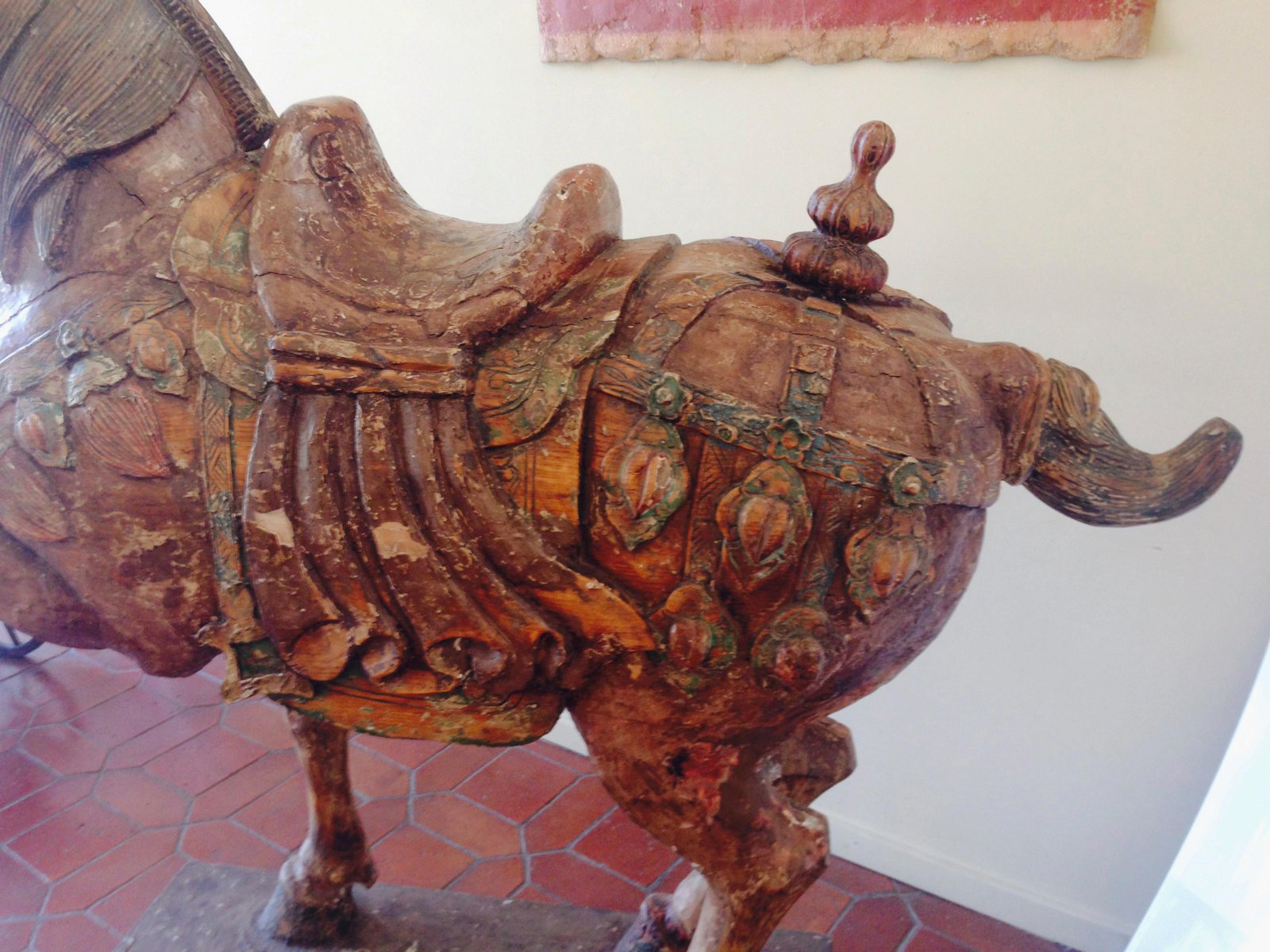 Large Chinese Polychrome Carved Wood Tang Horse for sale at Pamono