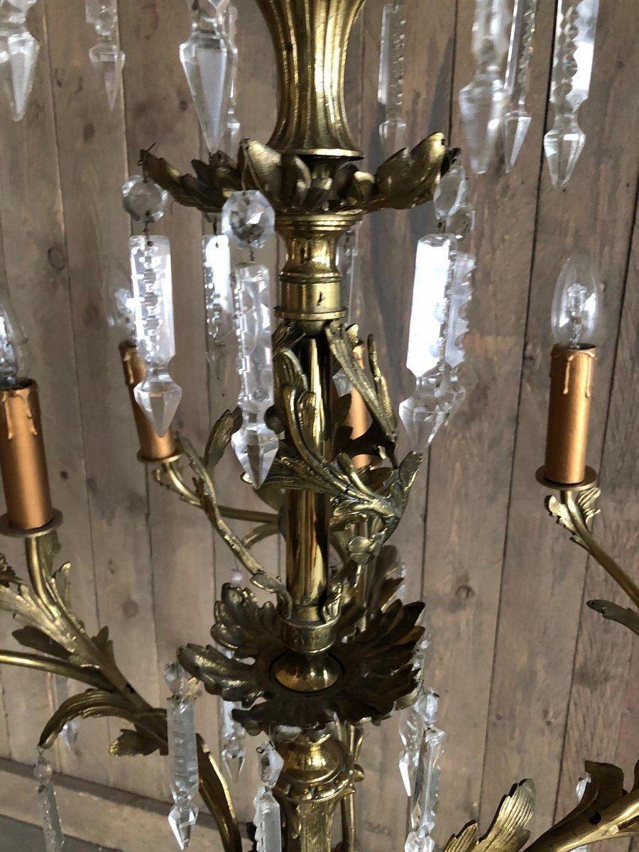 Grand Lustre Cristal Et Bronze XIX | Philippe Cote Antiquites