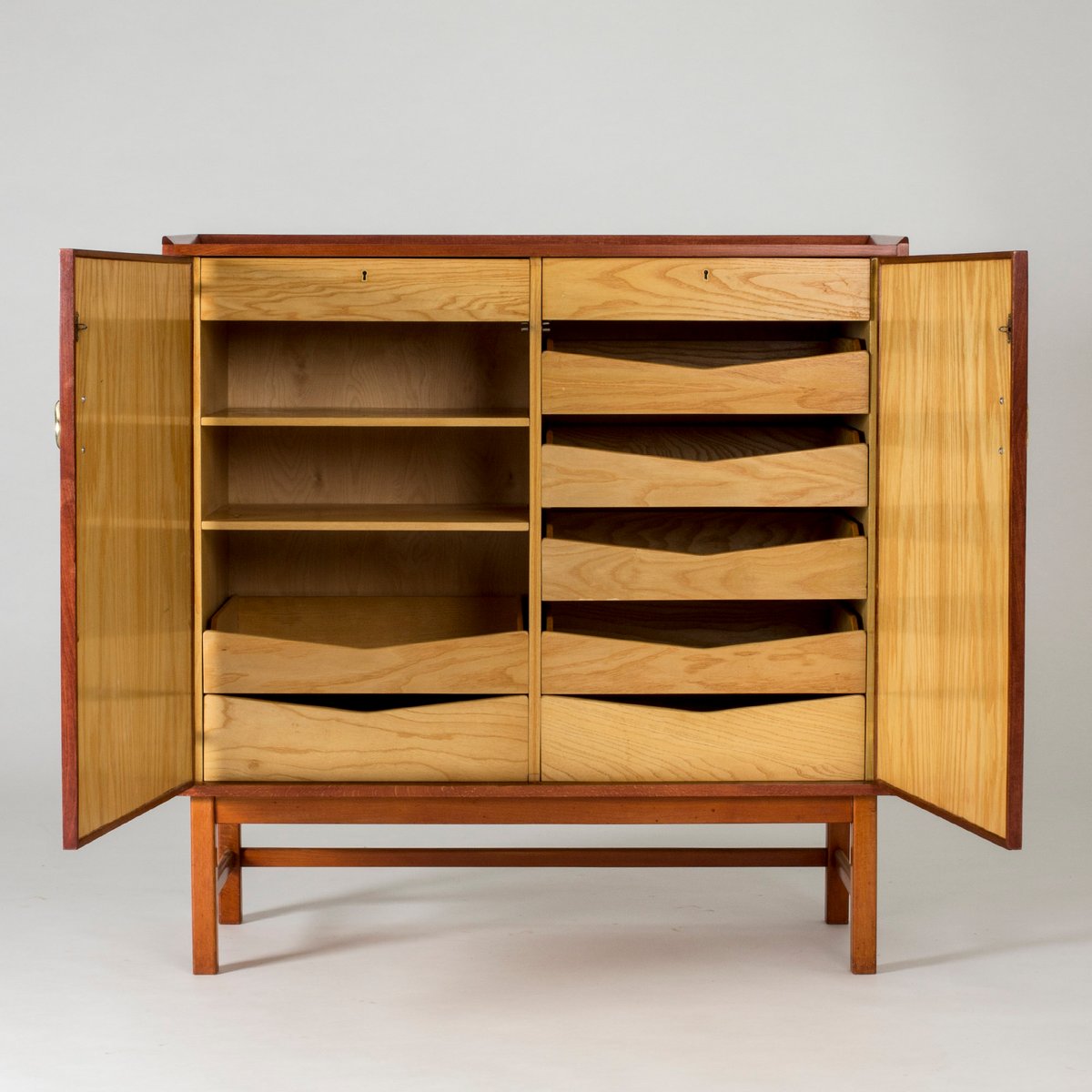 Schrank aus Mahagoni & Rattan von Westbergs Möbler, 1950er ...