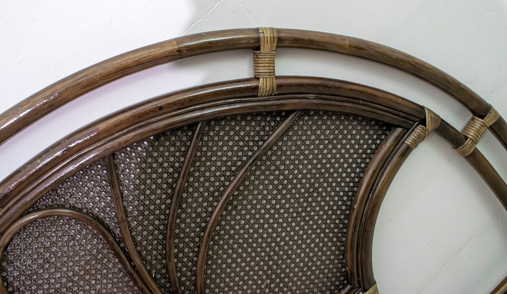 Mid-Century Doppel-Kopfteil aus Bambus & Rattan, 1970er bei Pamono kaufen