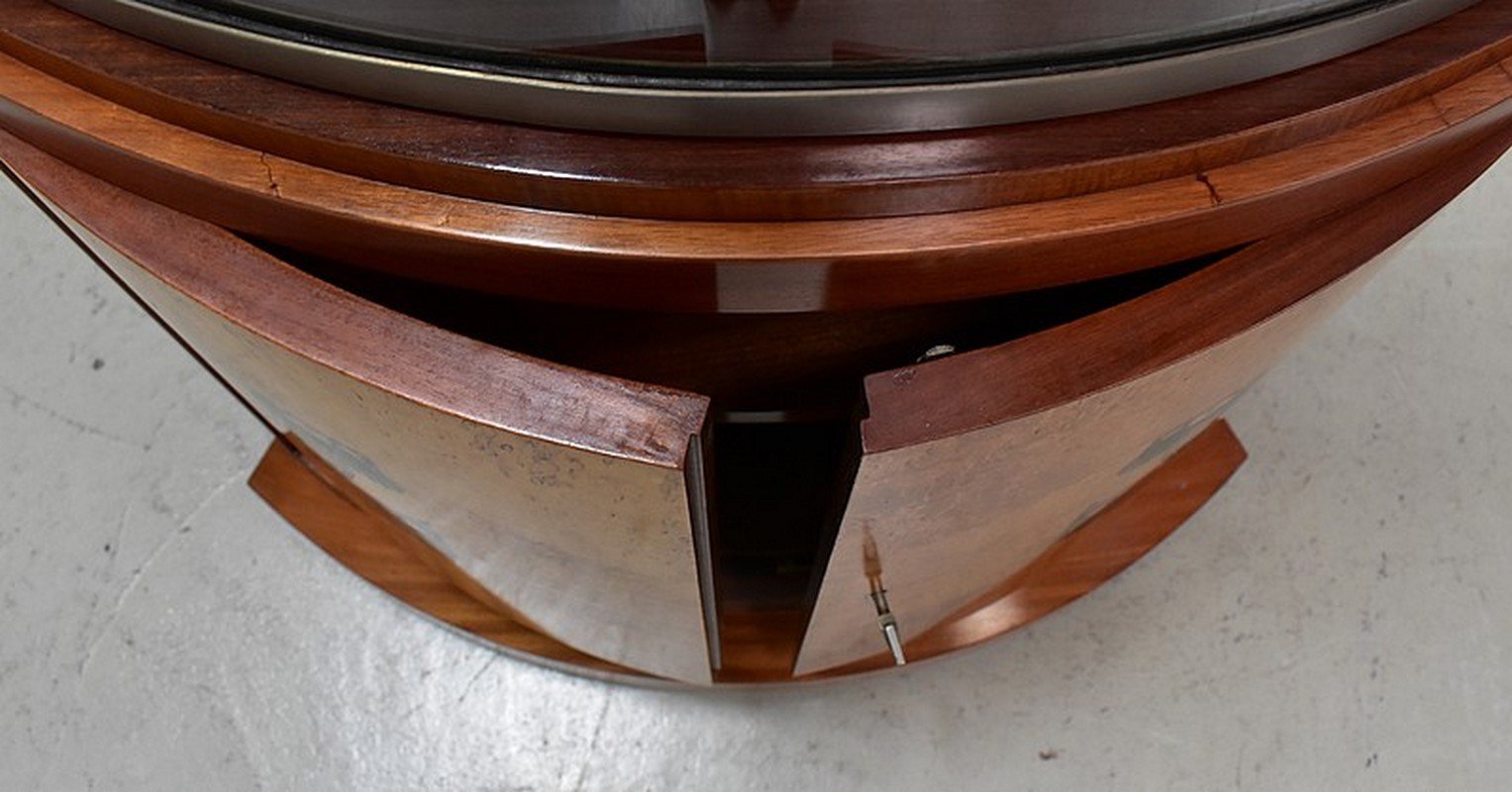 Vintage Art Deco Eckschrank aus Palisander, Mahagoni & Bergahorn bei