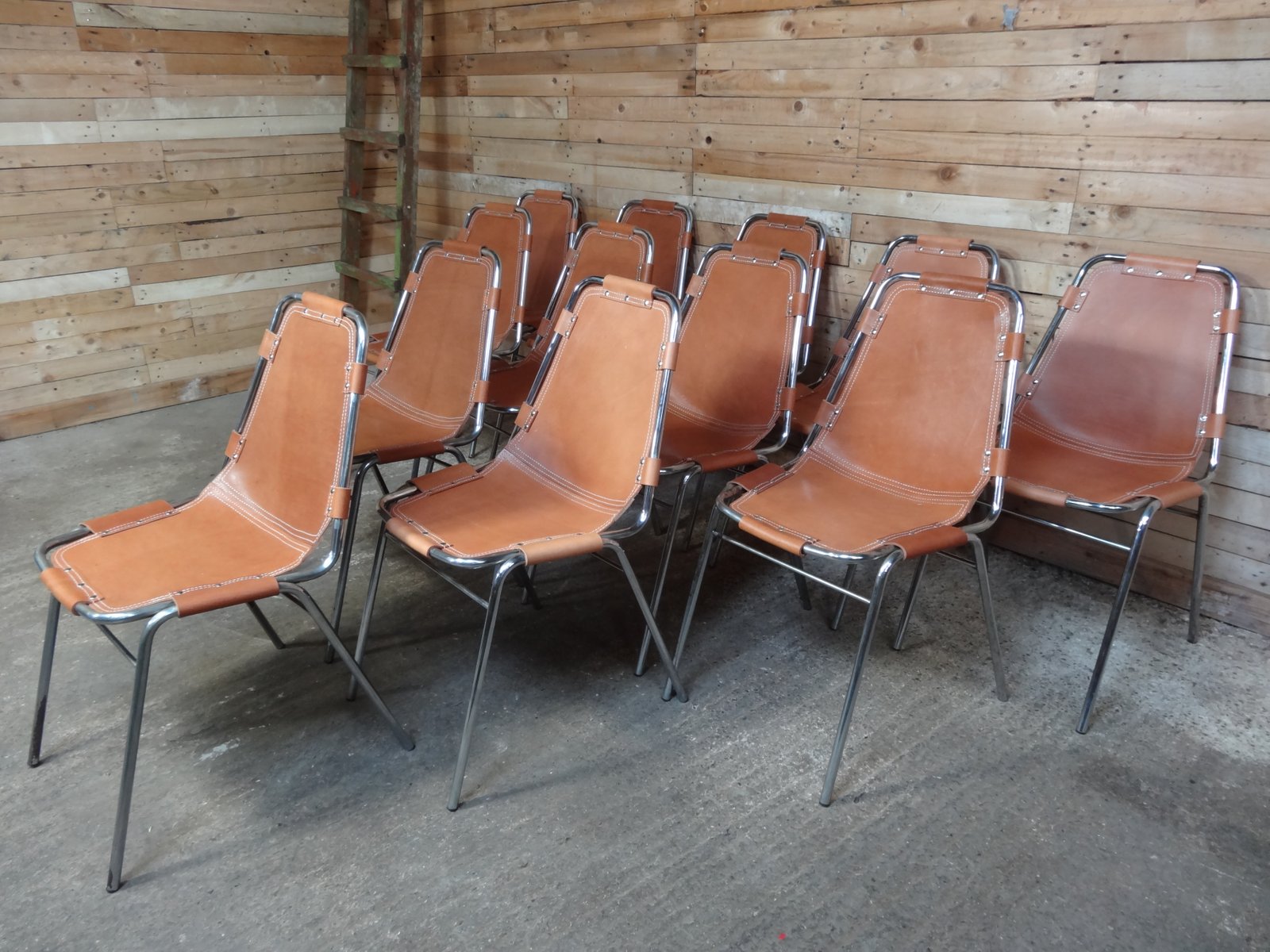 les arcs chairs by charlotte perriand for cassina 1968 set of 12 PRC-596302