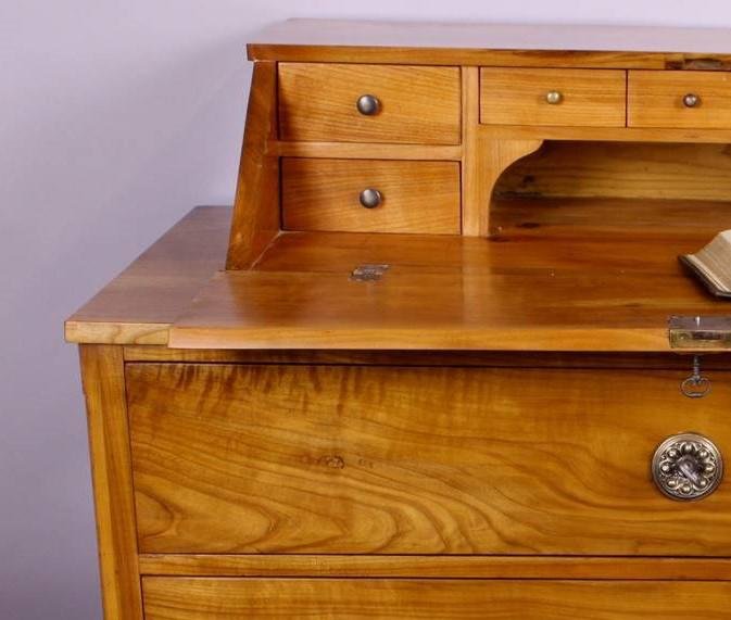 Biedermeier Sekretär aus Massivem Kirschholz bei Pamono kaufen