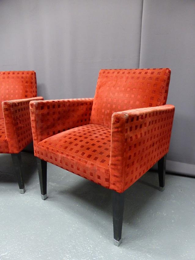 Antique Velvet Armchairs, Set of 2 for sale at Pamono