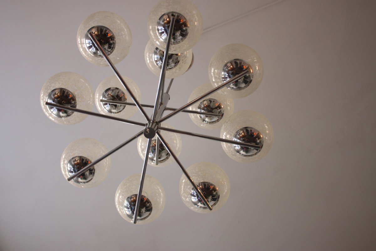 Mid Century Deckenlampe Mit 12 Leuchten 1960er Bei Pamono Kaufen