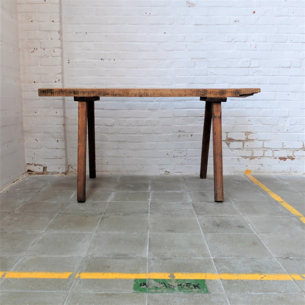 Antique Curvy Butcher Table for sale at Pamono