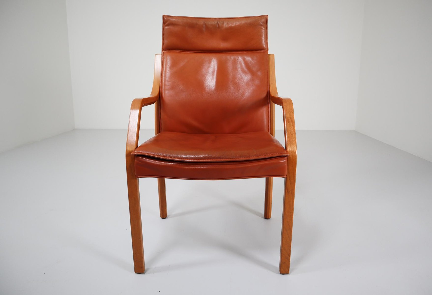 Cognacfarbene Ledersessel von Walter Knoll, 1970er, 16er Set bei Pamono