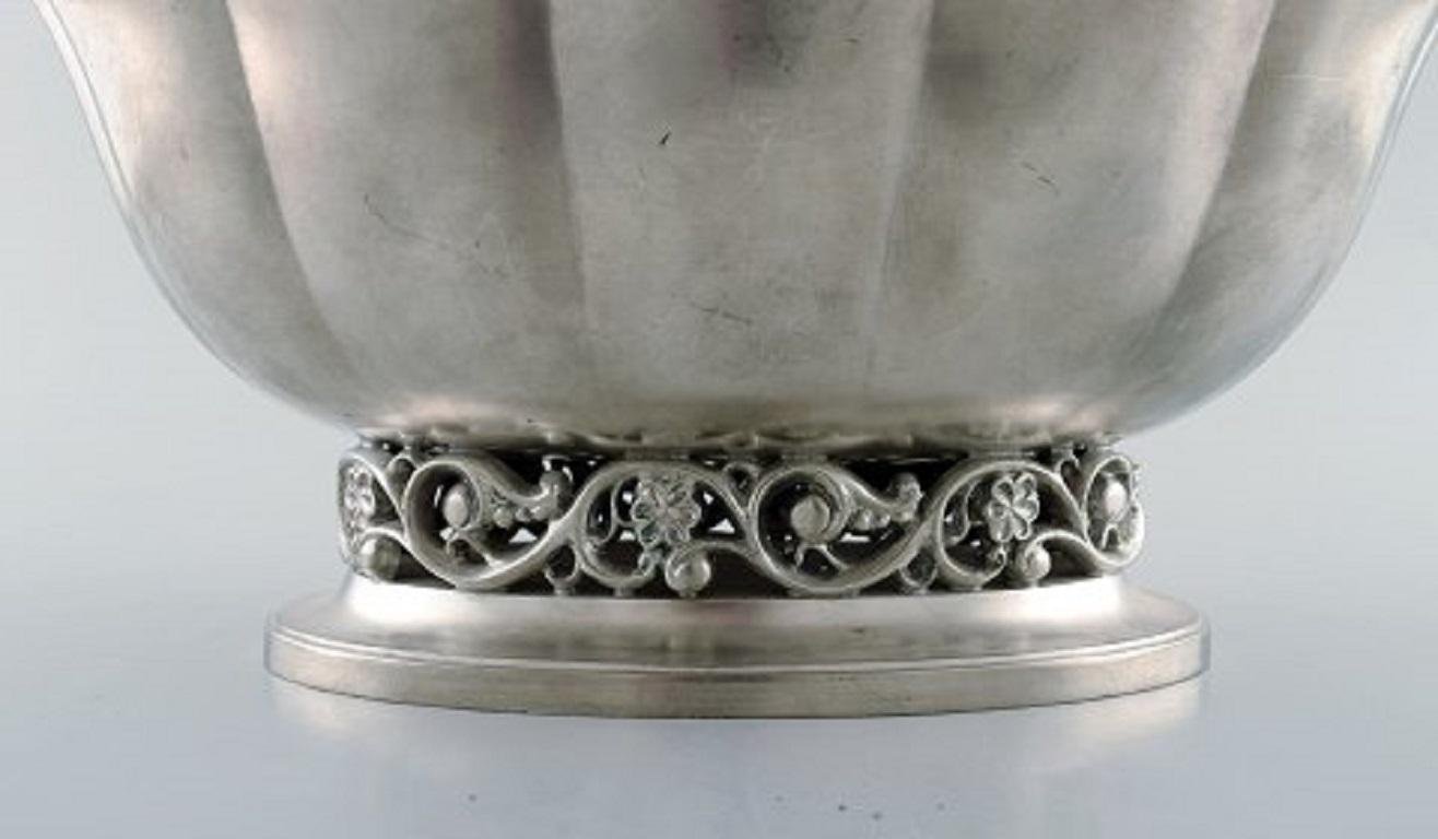 Large Impressive Jardinière or Flower Pot in Pewter by Just Andersen