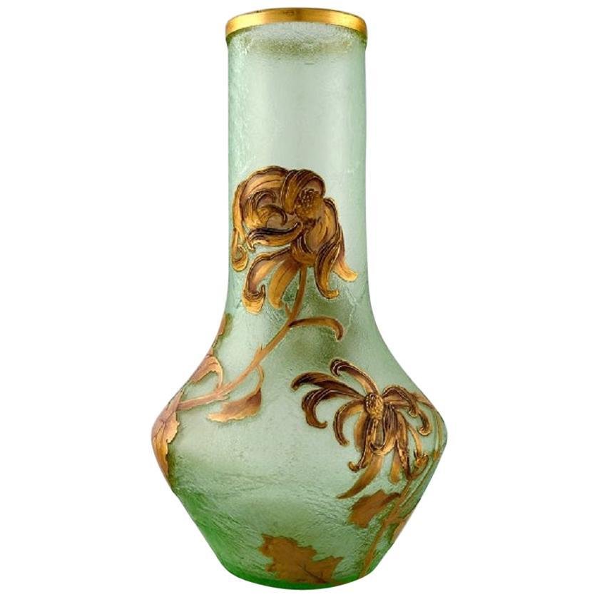 Large Art Nouveau Vase in Mouth-Blown Art Glass, Montjoye, France ...
